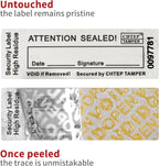 ChtepTamper 100 Pieces Total Transfer Tamper-Evident Stickers Security Labels - Image 6