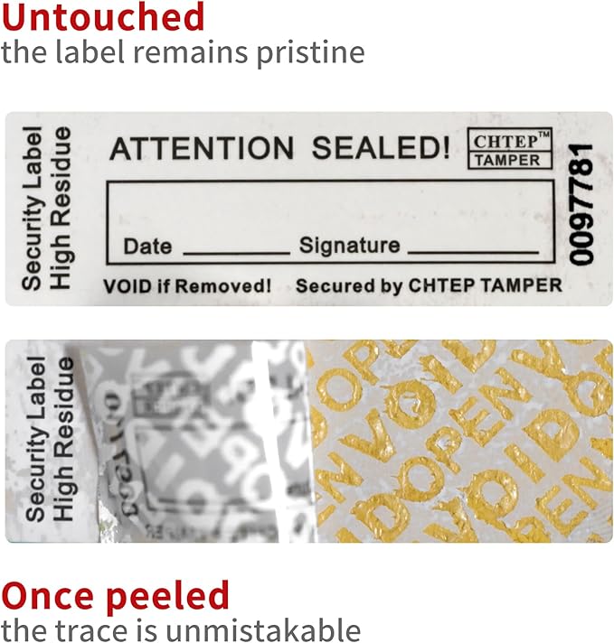 ChtepTamper 100 Pieces Total Transfer Tamper-Evident Stickers Security Labels - Image 6