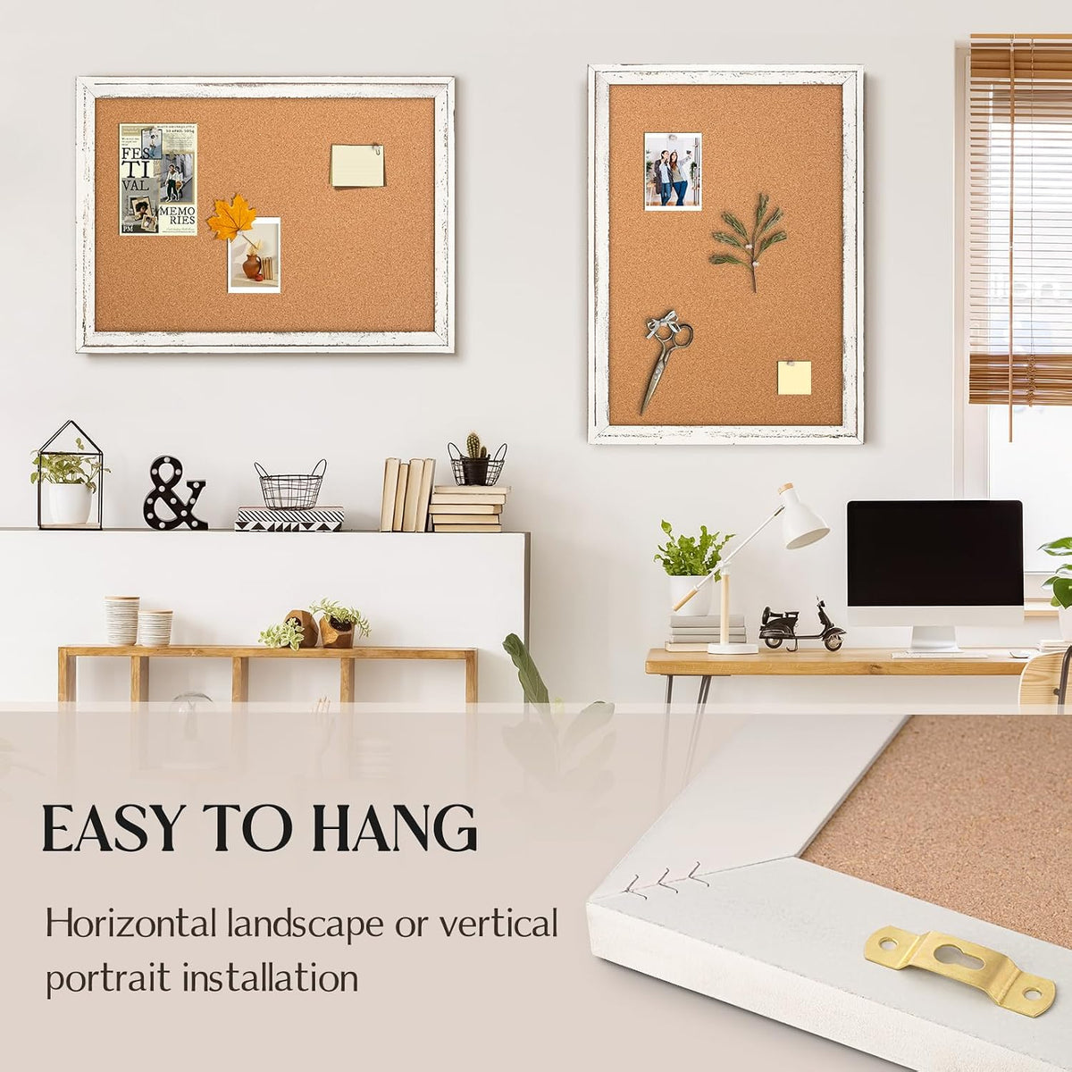Cork Board Bulletin Board, 24"x18" Corkboard for Wall