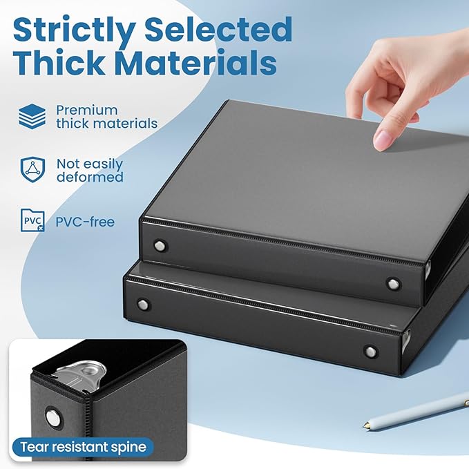 SUNEE 3 Ring Binders 1 Inch 12 Pack - Image 4
