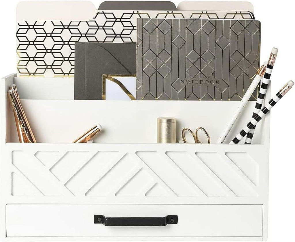 BLU MONACO | White Wooden Mail Organizer