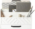 BLU MONACO | White Wooden Mail Organizer by Blu_Monaco