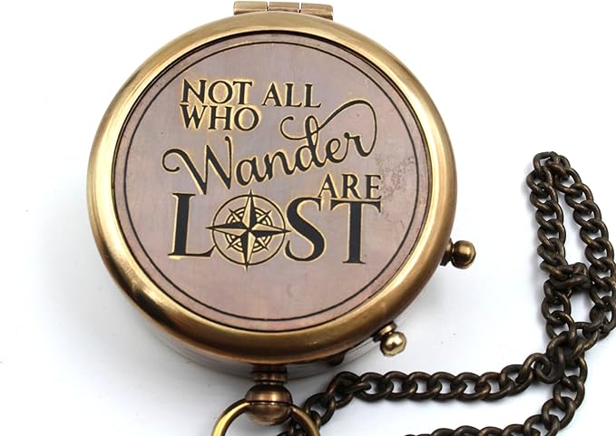 Be Strong and Courageous, Do Not Be Afraid Brass Engraved Compass - Image 4