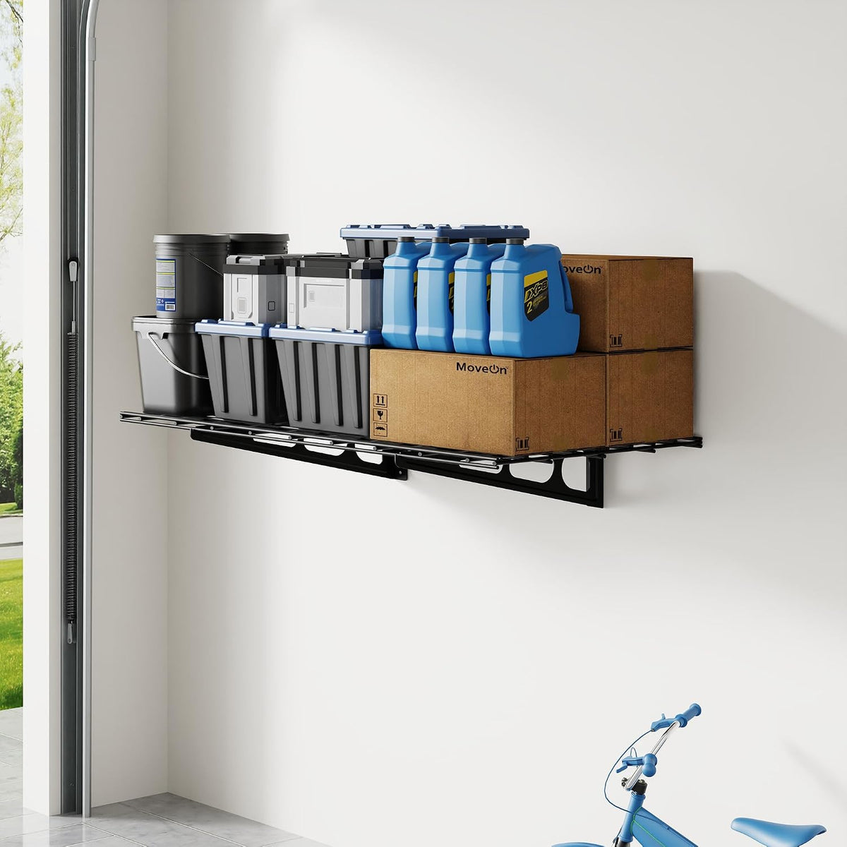fleximounts 1-pack 2x3ft garage shelving wall-mounted storage rack shown in use
