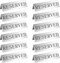 Peryiter 12 Pcs Table Top Reserved Sign Metal Reserved Table Tent Signs Double by Peryiter