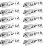 Peryiter 12 Pcs Table Top Reserved Sign Metal Reserved Table Tent Signs Double by Peryiter