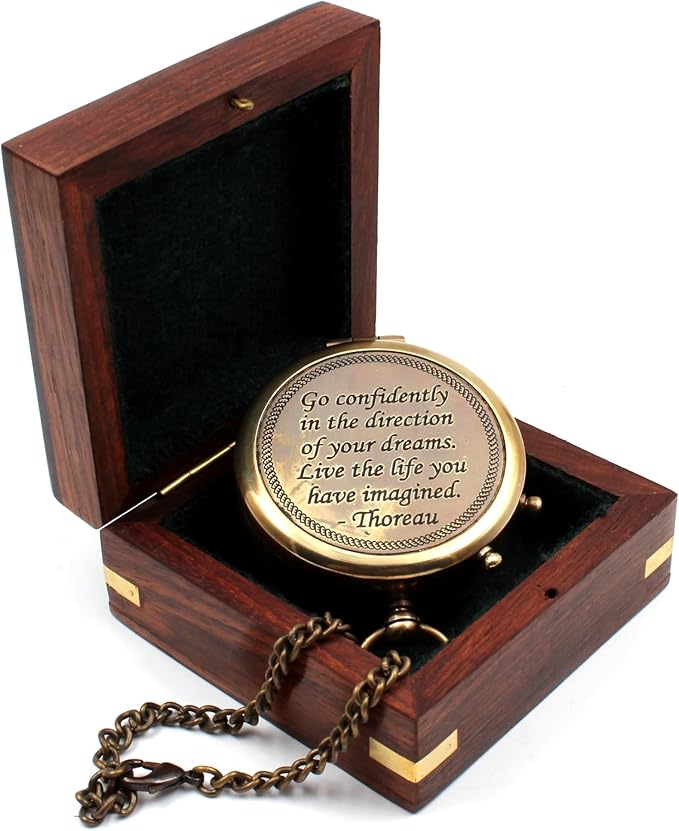 Be Strong and Courageous, Do Not Be Afraid Brass Engraved Compass - Image 3