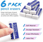 Tamaki 6 Pack Erasers, Large White Erasers - Image 3