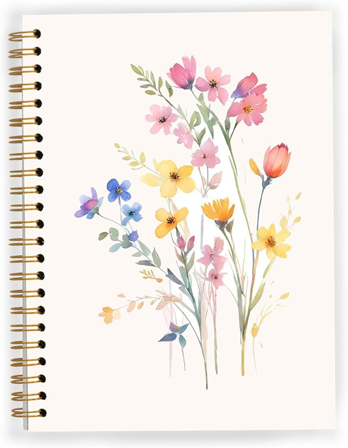 JWVK Vintage Wild Flower Botanical Plant Notebook 07, Rustic Spring Floral by JWVK