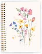 JWVK Vintage Wild Flower Botanical Plant Notebook 07, Rustic Spring Floral by JWVK