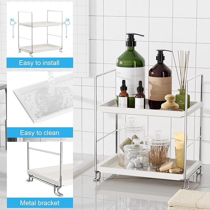FSyueyun 2-Tier Bathroom Countertop Organizer, Tool-Less Installation Premium - Image 3