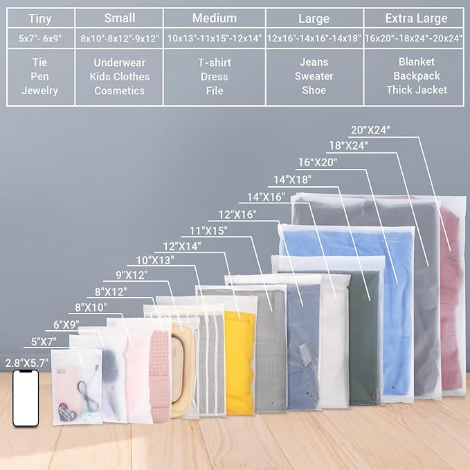 Svaldo Swimsuit Bags, 50 Pack 8x10 Inch Shirt Bags - Image 7