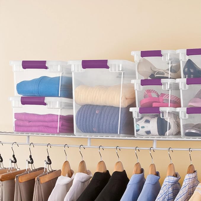 Sterilite 12-Pack 27 Quart ClearView Latch Box, Stackable Organizer Bins - Image 5