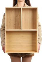 3-Piece Large Bamboo Storage Box Set, 7.1 in High Stackable Deep-Drawer by BAMOTTOCRAFTBAMBOO