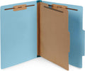 Blue Summit Supplies 10 Classification Folders, 1 Divider, Light Blue | Heavy-duty, letter size, 2 in expansion, 2 prong fasteners, 1 divider, for medical and legal files