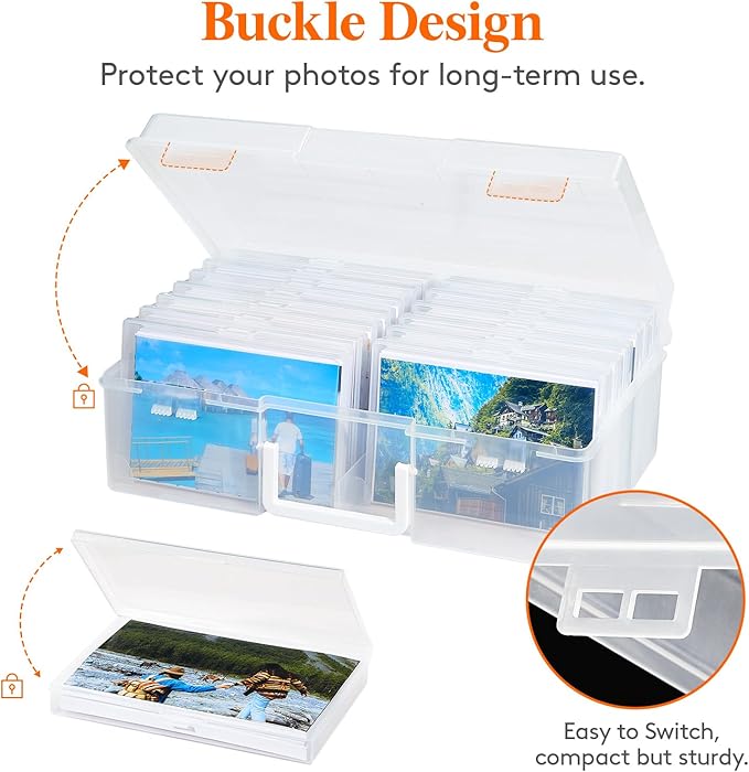 Lifewit 4x6 Photo Storage Box, Plastic Craft Storage Box - Image 6