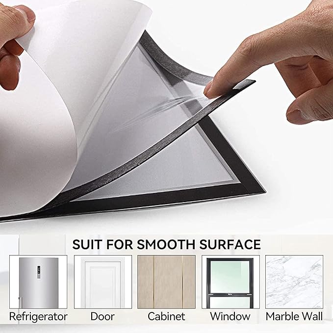 JIUYE 8.5x11 Magnetic Sign Holder Wall Mount, Self-Adhesive Plastic Display - Image 4