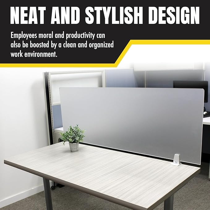 OBEX Frosted Acrylic Desk Mounted Privacy Panel - Image 7