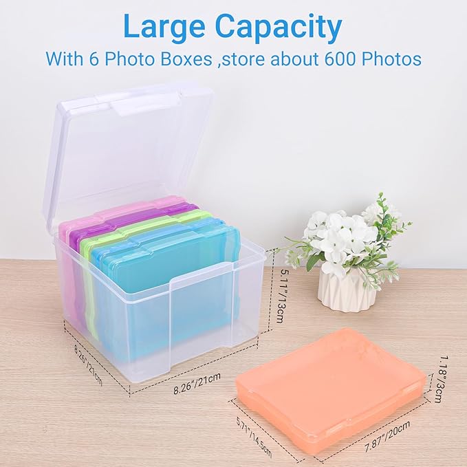 COSICS Photo Storage Box 5" x 7", Extra Large Transparent Plastic Photo - Image 2