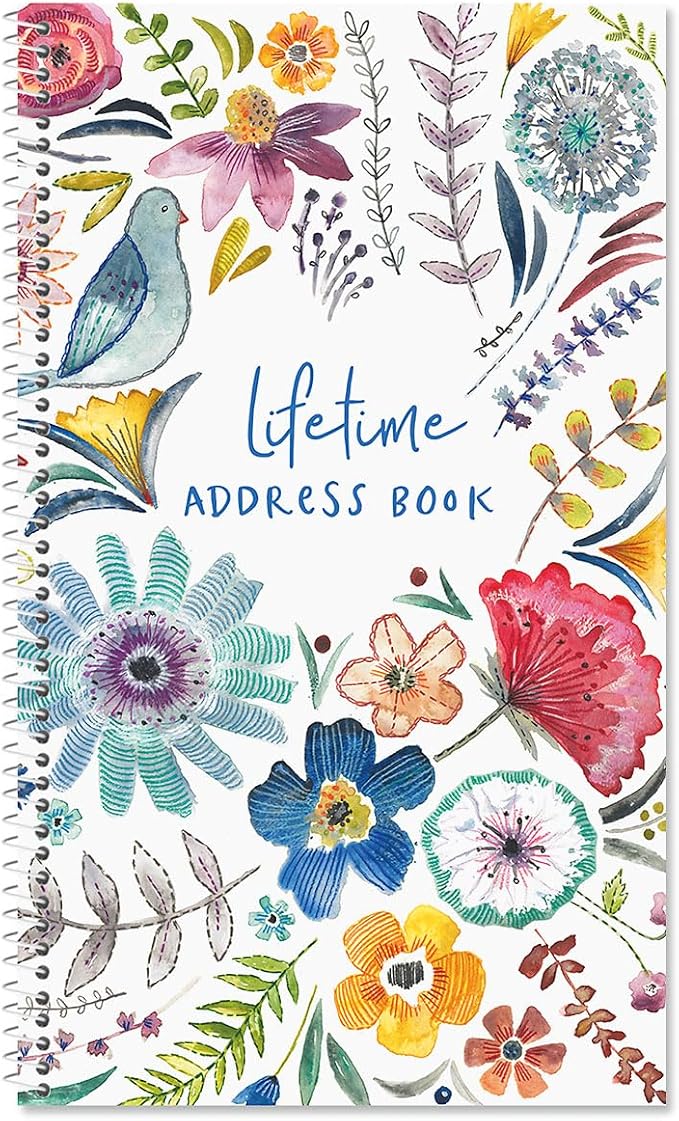 Current Embroidered Florals Address Book-94 Pages; Small 5" x 8-1/2" Size by Current
