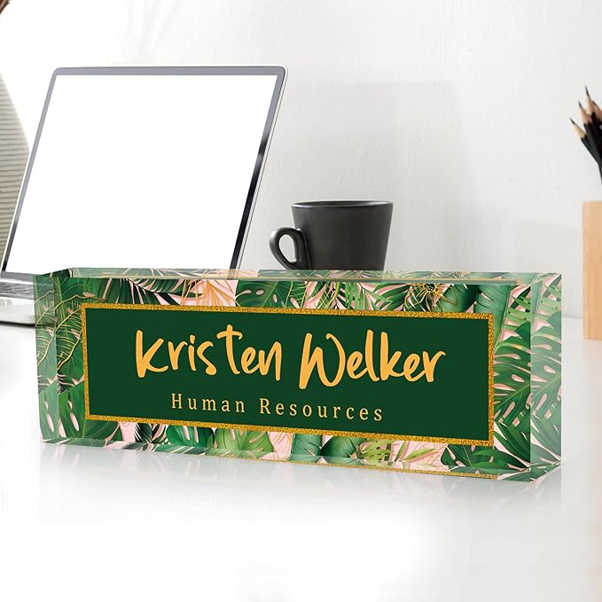 SalaGraphics Desk Name Plate, Custom for, Office Decor Women Men, Acrylic - Image 5