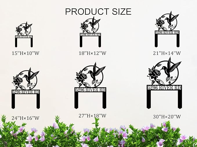 Personalized Hummingbird Metal House Numbers - Image 4