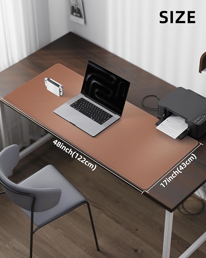 Large Desk Mat - 48" x 17"Leather Desk Pad Protector, Office Desk Mat, Non-Slip - Image 5