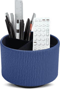 Hennaja Round Leather Art Supply Organizer, Remote Control Holder, 360 Degree by Hennaja