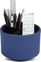 Hennaja Round Leather Art Supply Organizer, Remote Control Holder, 360 Degree by Hennaja