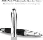 BEILUNER 318 Luxury Personalized Leather Pen, Hand-Stitched Premium Black - Image 4