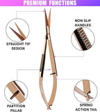 Cross Edge Spring Scissors 5 Inch straight Stainless Steel Precision Eyebrow & - Image 6