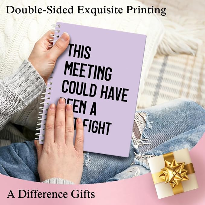 XQLZY This Meeting Could Have Been A Fist Fight Purple Spiral Notebook - Image 6
