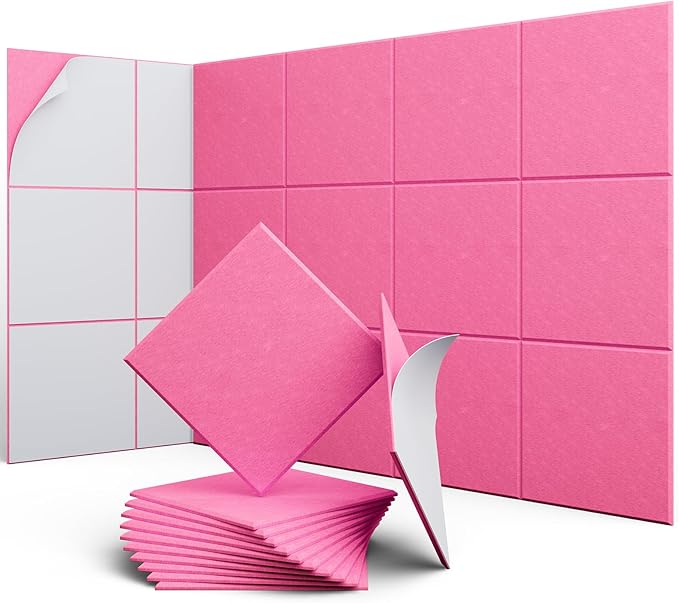 UNECHO 12 Pack 12" X 12" X 0.4" Acoustic Panels by UNECHOACOUSTIC