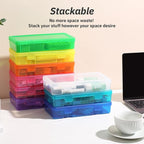 novelinks Stackable Plastic Clear Storage Box Containers - Image 2