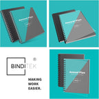 Binditek 200 Pack Binding Covers Set, 8.5x11 Inches, 8Mil PVC & 12Mil Poly | Binding Covers and Backs Set, Letter Size, 8 Mil Clear PVC Binding Cover, 12Mil Black Poly Cover, Square Corners, Unpunched