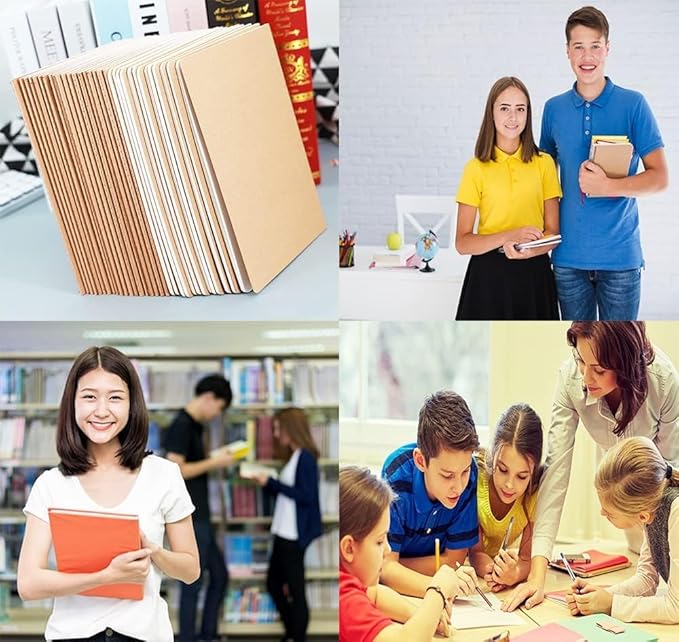 24 Pack A5 Kraft Notebook Journals - Image 5