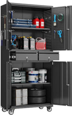 71-inch garage storage cabinet with 2 drawers, wheels, main product view