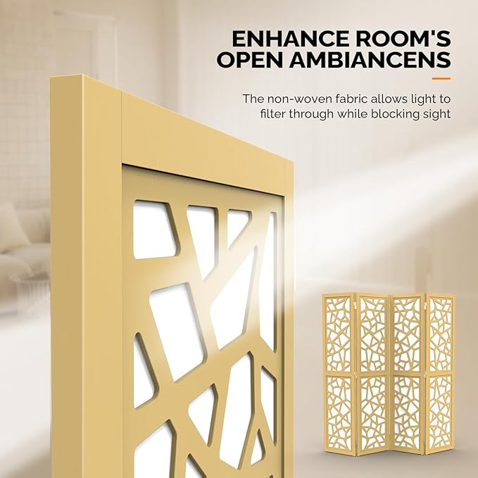 VINGLI 70'' H Room Divider, Non-Woven Fabric Privacy Screen, Indoor Partition - Image 4