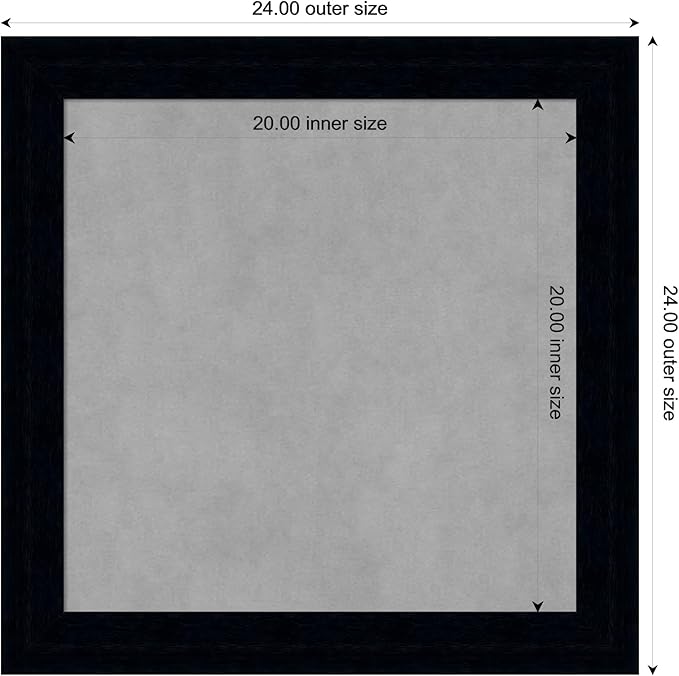Amanti Art Black Framed Magnetic Board 24x24 Medium Vision Board - Image 3