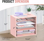 SHARKWOODS 5-Tier Wood Desk Organizer, Paper Tray Organizer - Image 3