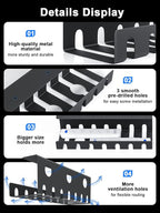 Delamu 2 Pack Metal Under Desk Cable Management Tray, U Channel Cord Organizer - Image 6