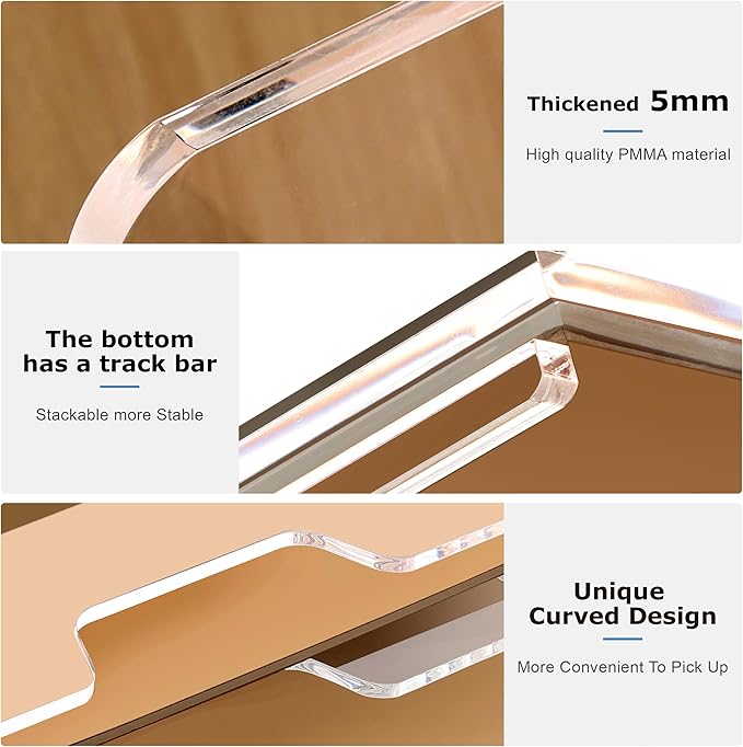 2 Pack- Stackable Paper Letter Tray, Enlarged A4 File Desk Organizer Acrylic - Image 6