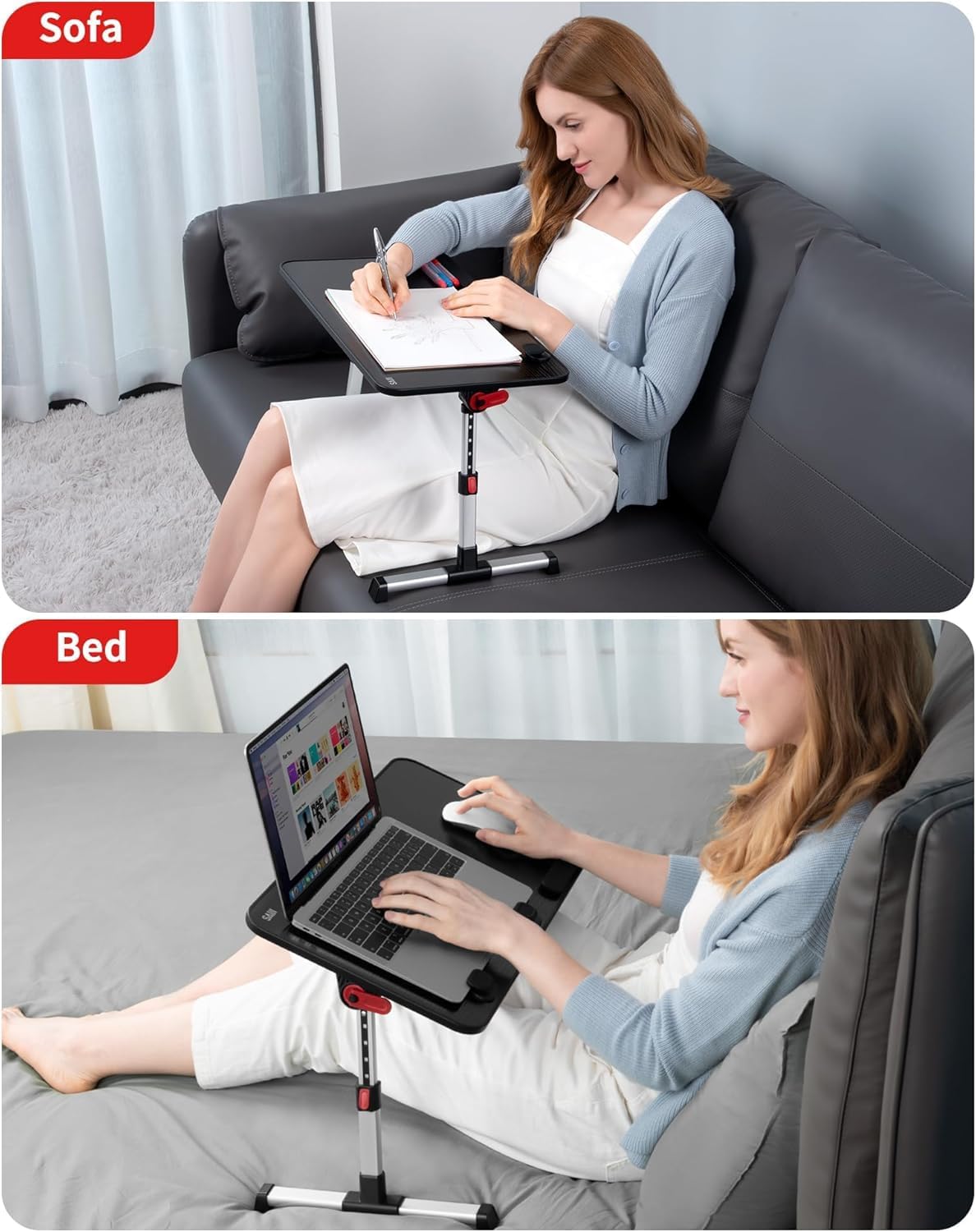 Laptop Desk Table, SAIJI Adjustable Laptop Stand, Portable Lap Desks