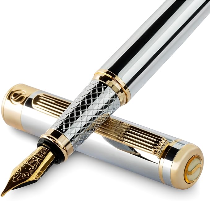 Scriveiner Silver Chrome Fountain Pen by Scriveiner