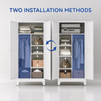 cofar metal wardrobe closet, bedroom armoire with adjustable on a desk or shelf