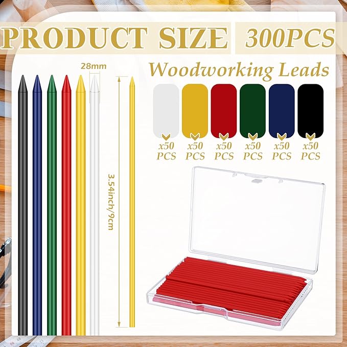 Spakon 300 Pcs 2.8mm Lead Refill Carpenter Construction Pencils Marker Lead - Image 3