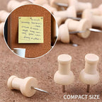 100 Pcs Wood Push Pins, CNYMANY Colored Thumbtacks - Image 6