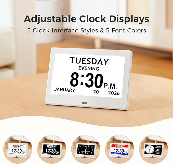 7'' Digital Clock, Dementia Clock - Image 5