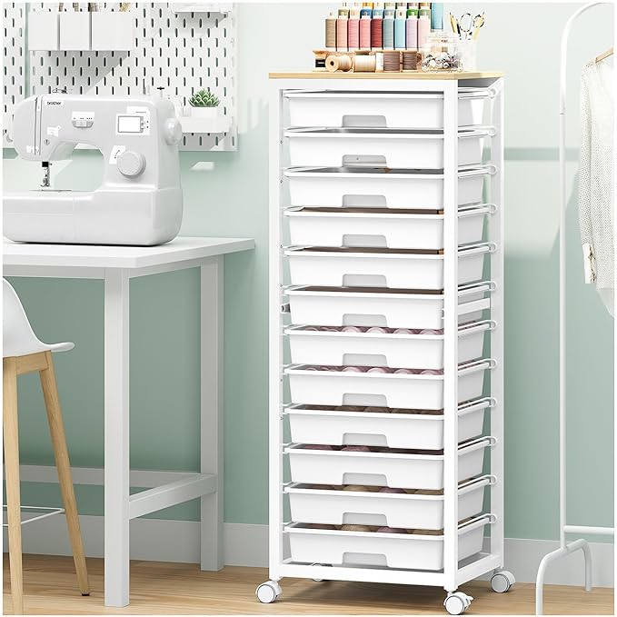 SYKIARIOL Rolling Cart with Drawers, 12 Drawer Rolling Cart, Rolling storage by SYKIARIOL