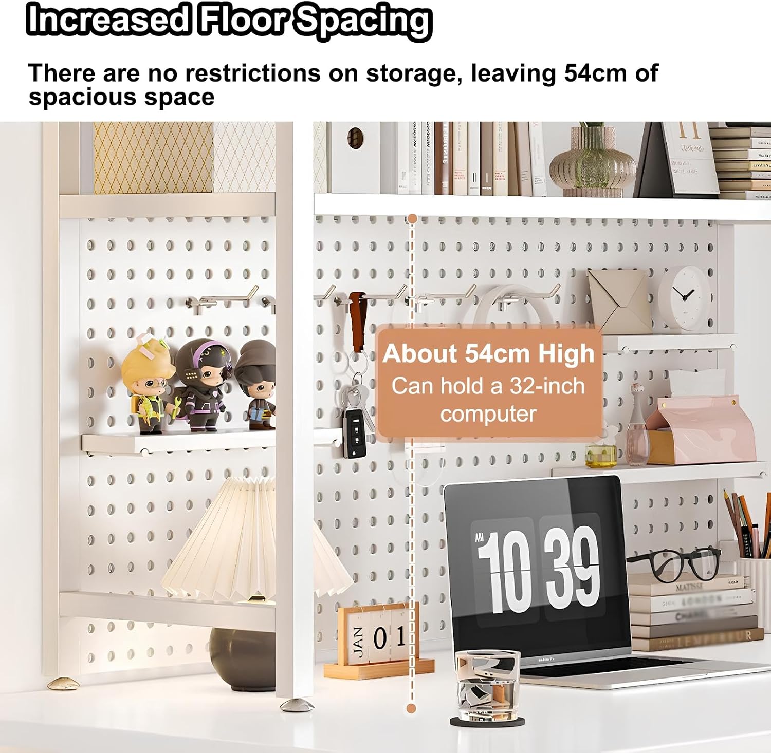 College Dorm Desk Hutch, Metal Desk Hutch Dorm Desktop Bookcase, Dorm Room Desk Hutch, Metal Desk Shelf Bookcase with Grid Panel for Dorm Office HomeBlack-Small